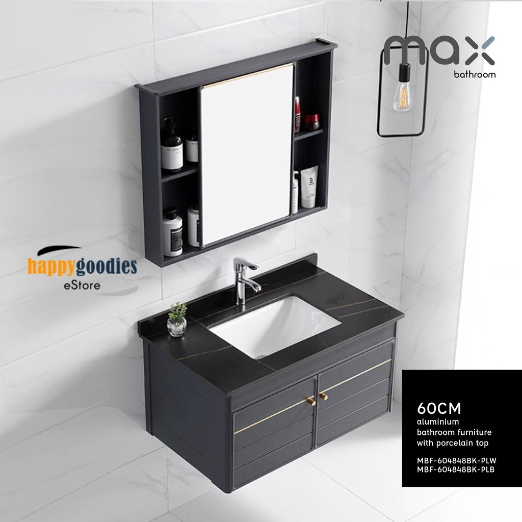 Max Aluminium Bathroom Furniture Basin Cabinet With Black