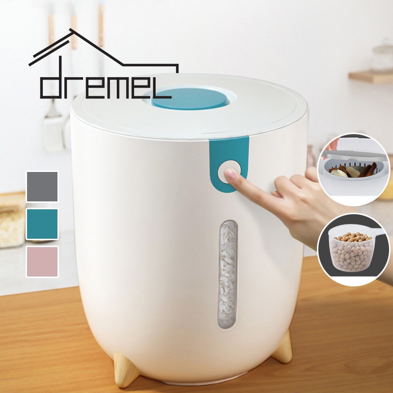 DREMEL 10KG Kitchen Japanese Style Grain Storage Bucket Insect Proof