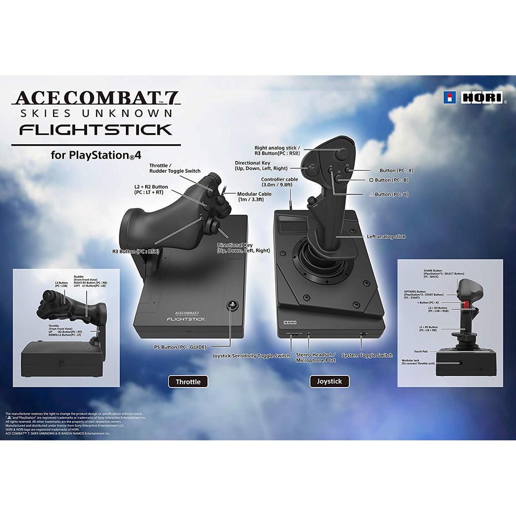 Ps4 Hori Ace Combat 7 Skies Unknown Flight Stick Shopee Malaysia