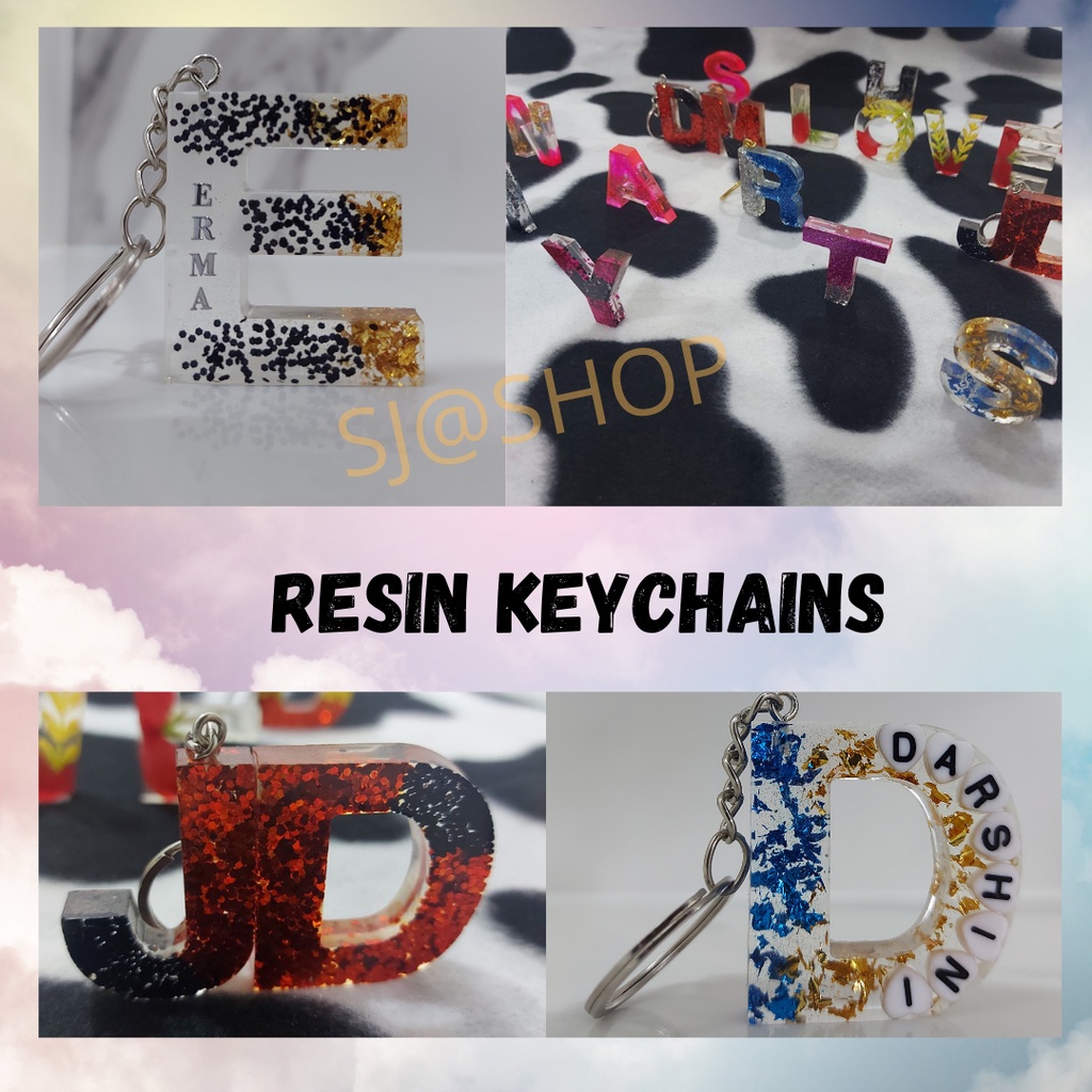 Alphabet Resin Key Chain / Customize Keychain / ABCDEFG / With Name