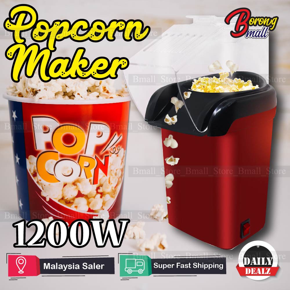 1200W Mini Electric Popcorn Maker Popcorn Popper Hot Air Oil Free