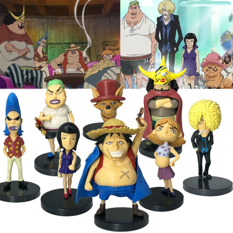 15cm 1Set One Piece Fake Straw Hat Crew Ver. Onepiece FAKE Luffy Zoro