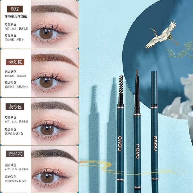 Novo Double Headed Eyebrow Pencil Vernovo双头眉笔极细小三角眉毛笔防水防汗不晕染不掉色卧蚕新手学生6 2