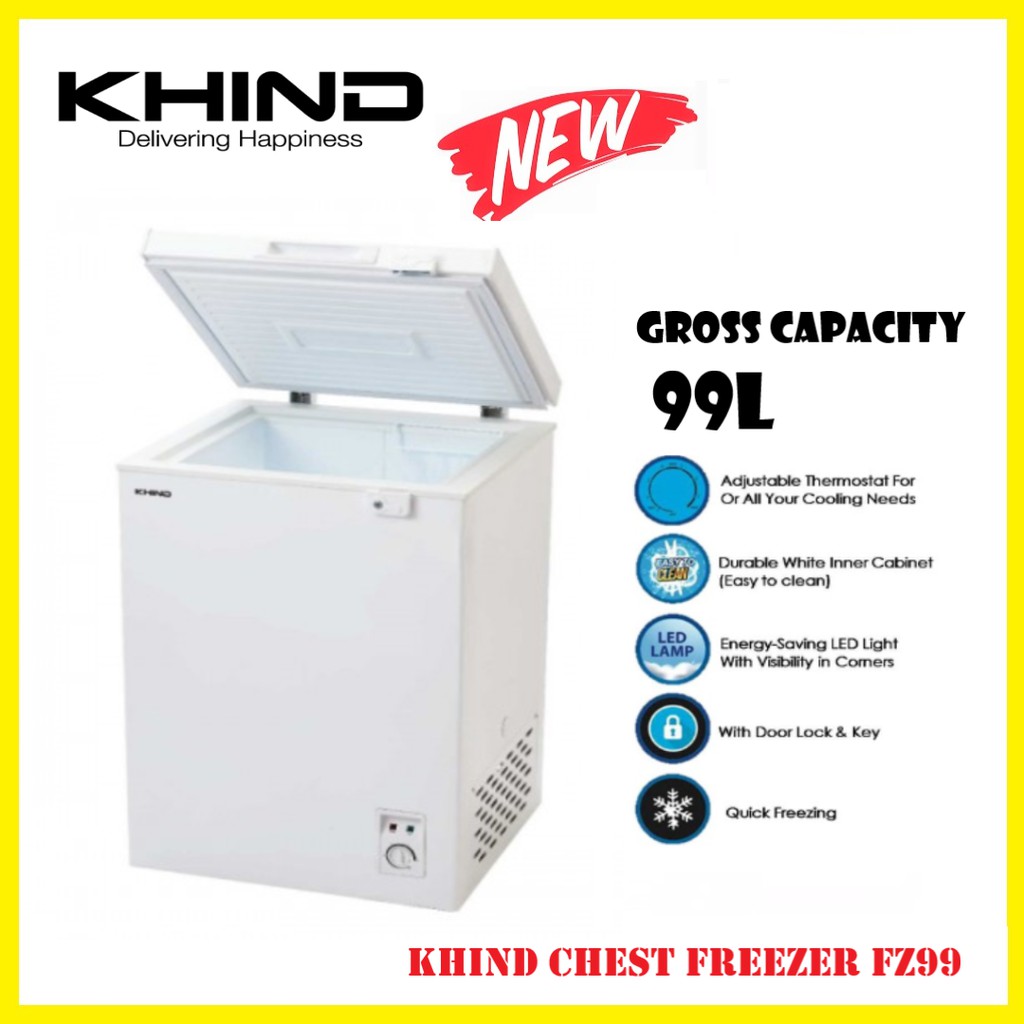 Khind FZ99 Chest Freezer 99LITER / FZ142 142LITER Chest Freezer (NEW