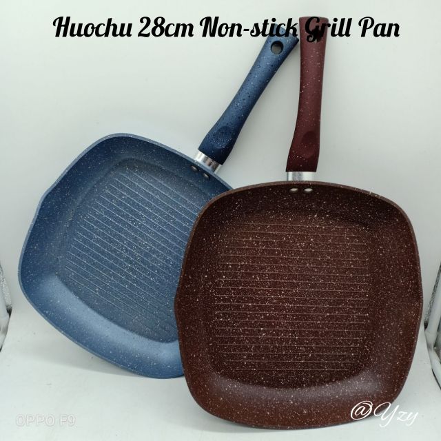 Huochu 28cm Marble Nonstick Grill Pan Shopee Malaysia