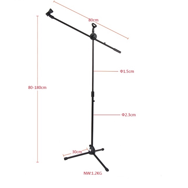 Mic Stand Stage Microphone tripod Professional Adjustable Swing Boom