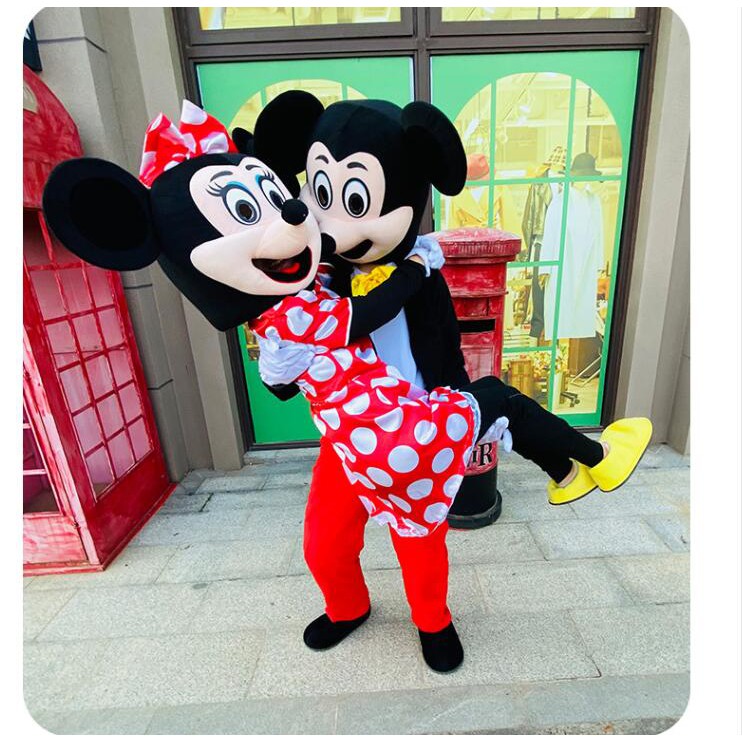 Mickey and Minnie Mascot Costume Cartoon Character Party Carnival Adult