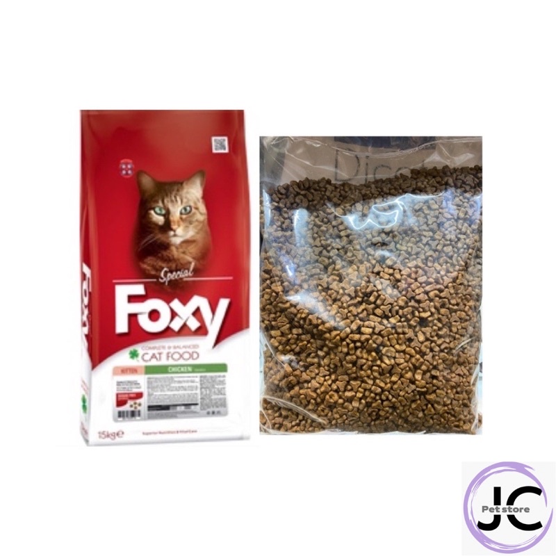 REPACK Foxy High Premium Kitten Rich In (Chicken) Cat Food 1Kg / Makanan Kucing