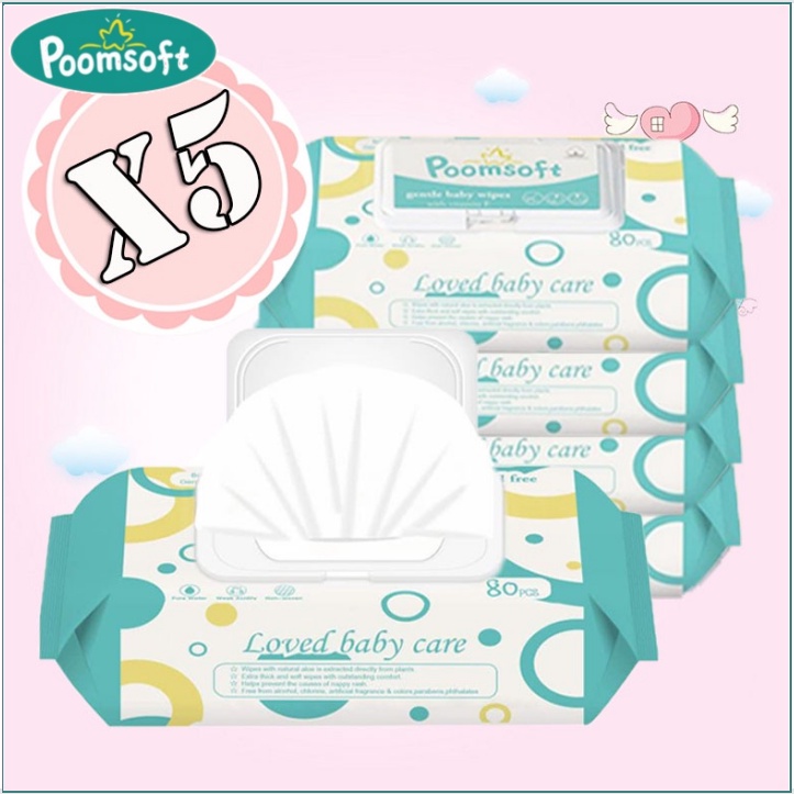【24h to send】Poomsoft Baby Wet Wipes 400pcs - (Non Alcohol) - wet tissue tisu basah wet tissue Natural baby wet tissue