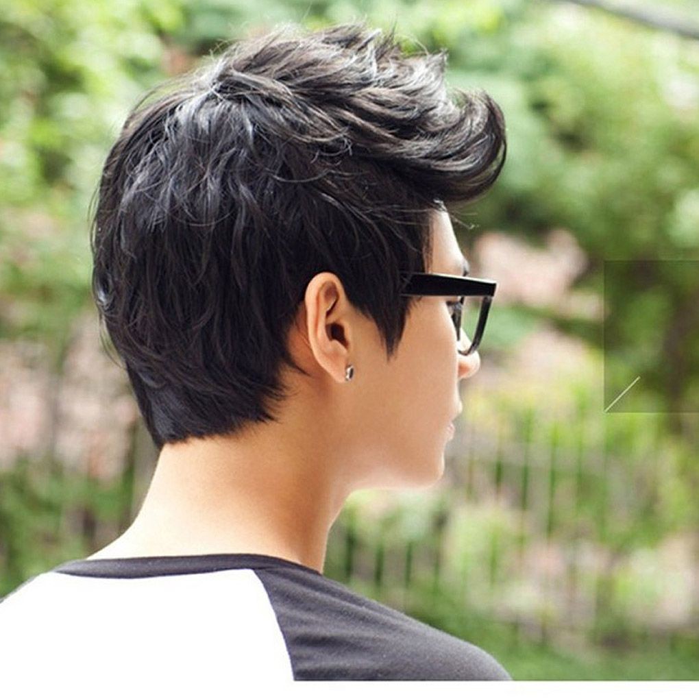 Men Boys Wigs Full Hair Short Black Dark Brown Hair Men Male Fake Hair |  Shopee Malaysia