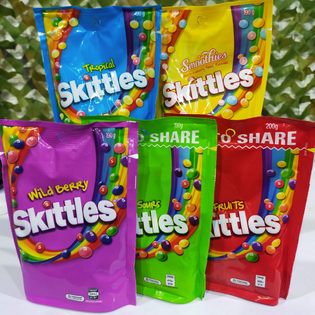 Buy Skittles Fruits Sours Wild Berry Tropical Smoothies Fun To Share Seetracker Malaysia