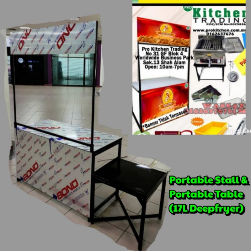 Meja Dapur 17L Deep Fryer Automatic Gas Ayam Guntuing Ayam & Portable Stall Ayam Gunting