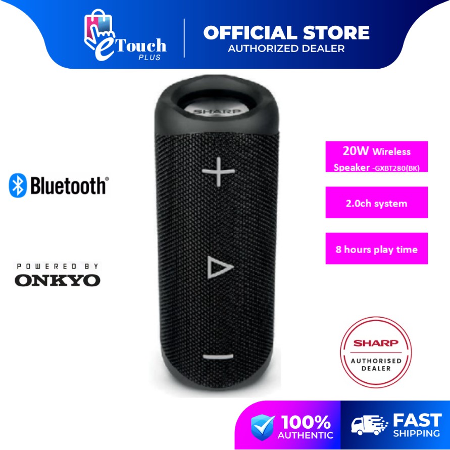 Sharp Powered By Onkyo Portable Rechargeable Wireless Speaker GX
