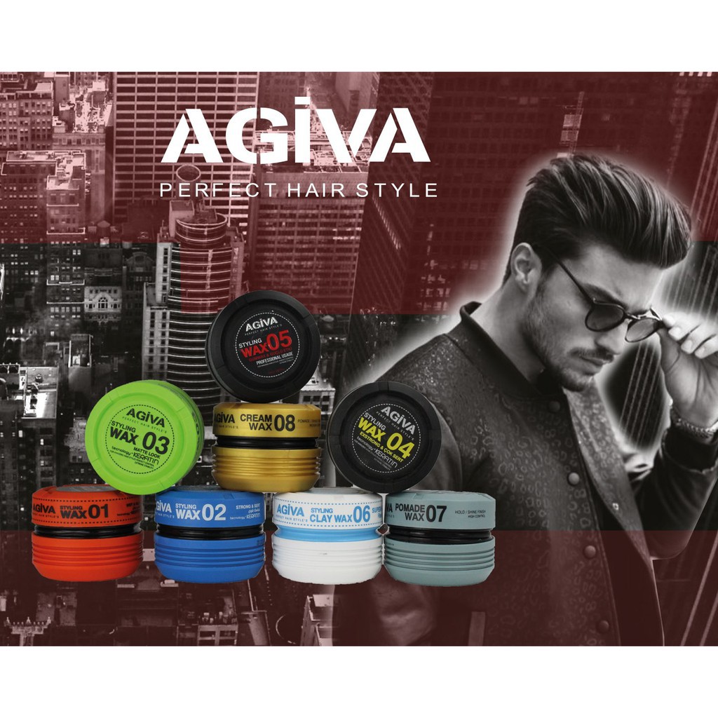 Agiva Styling Wax / Wet Look / Strong Hold / Gum Wax / Clay Wax / Pomade  Wax / Cream Wax / (175ml) [NEW STOCK] | Shopee Malaysia
