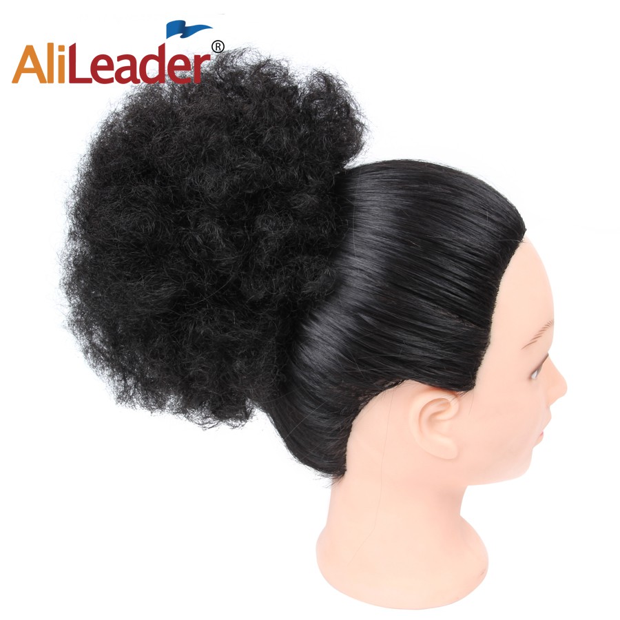 Ponytail Drawstring Hair Extensions Afro Kinky Curl Synthetic Bun