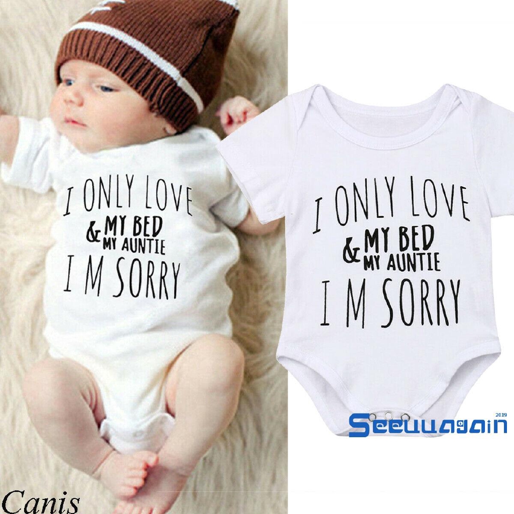 Seenewborn Clothes Baby Girl Boy Love My Auntie Romper Bodysuit Sunsuit Outfits Set