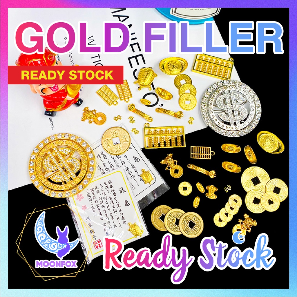 CNY Gold Filler Ingots Coin Turtle Gold Bar for Resin DIY Chinese New ...