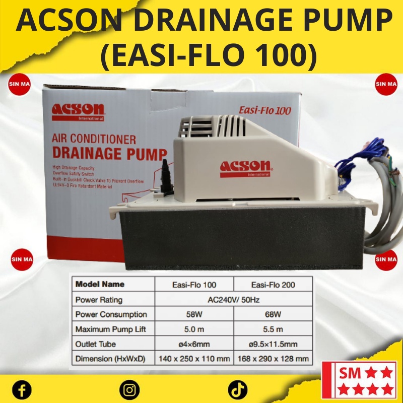 ACSON/DEWPOINT/HVAC MASTE AIR CONDITIONER DRAINAGE PUMP EASIFLO 22