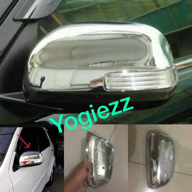 Silver Left And Right Rearview Mirror Cover For Toyota Rush And Terios Car Accessories Shopee Malaysia