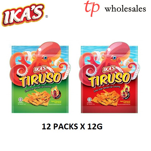 IKA'S TIRUSO SQUID FLAVOURED FISH SNACKS 12X12G