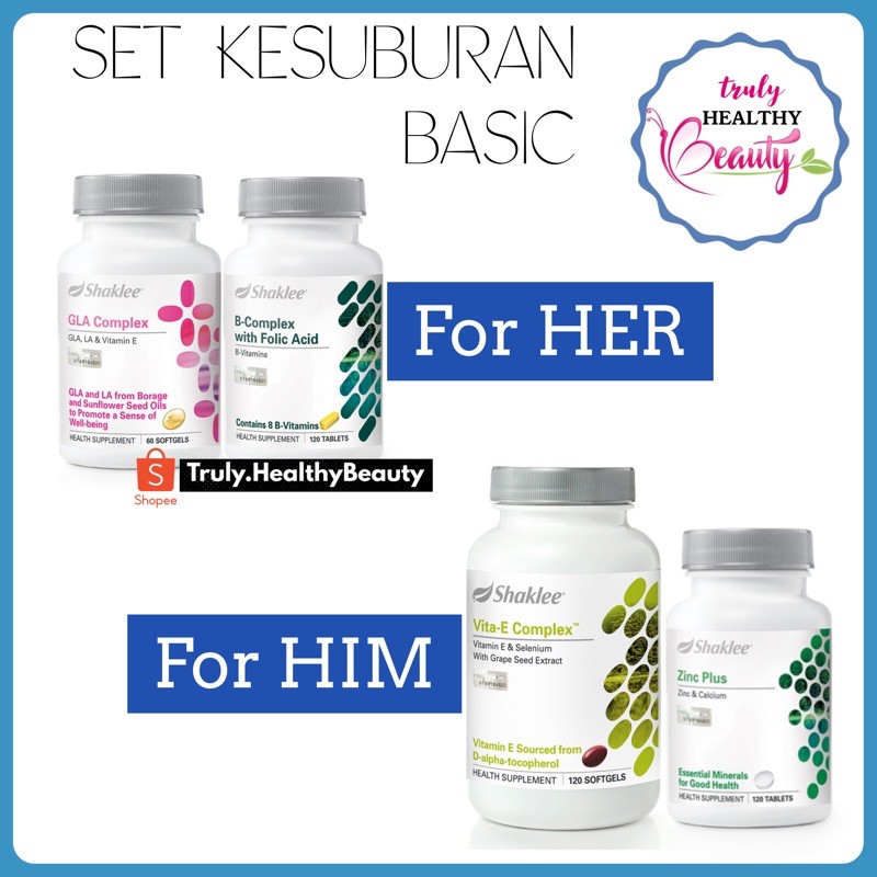 Shaklee Set Kesuburan Ikhtiar Hamil Ttc Basic Gla Vita E Zinc B Complex Shopee Malaysia