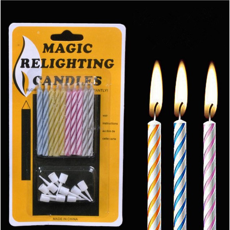 10 Magic Relighting Candles for Birthday Fun Party Cake ...