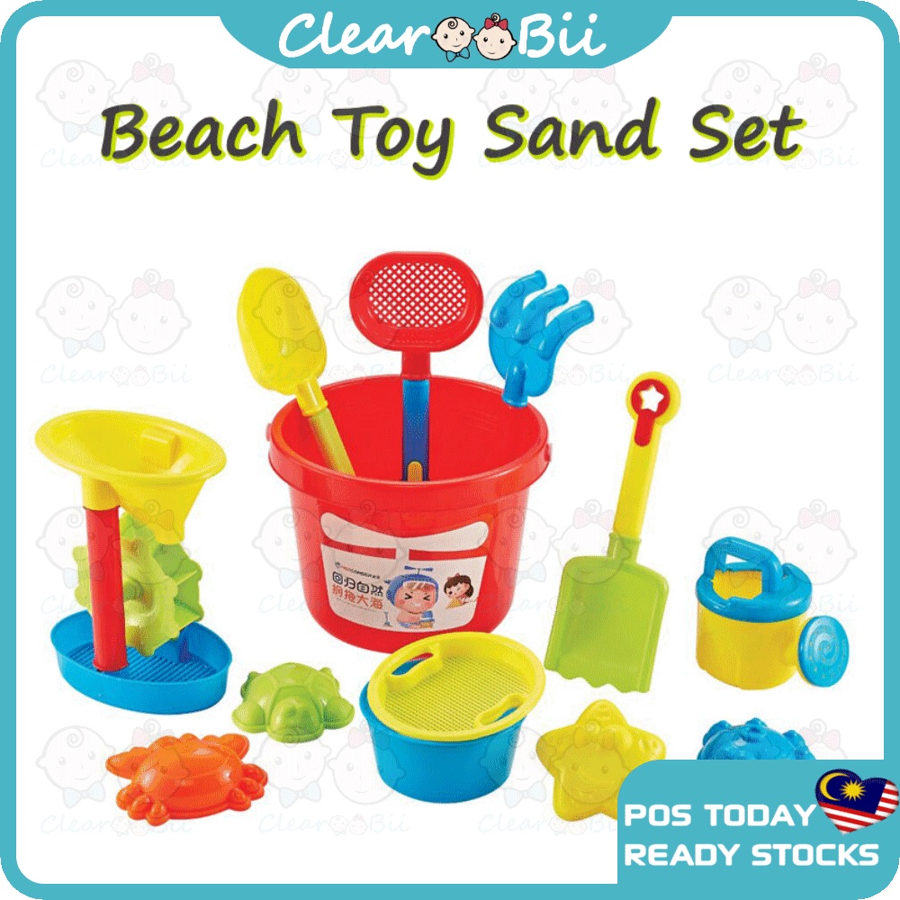 13Pcs Kid Beach Toy Sand Castle Playset Shovel Sand Dump Truck Mainan