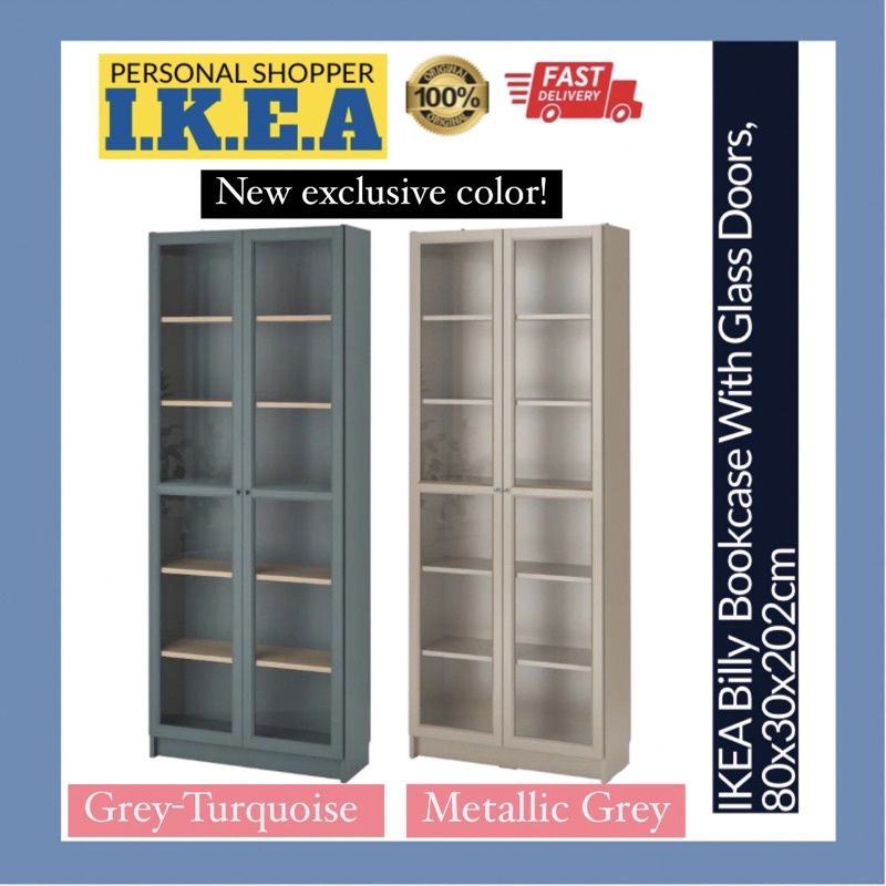 [INSTALLATION SERVICE PROVIDED] IKEA Billy Bookcase With Glass Doors