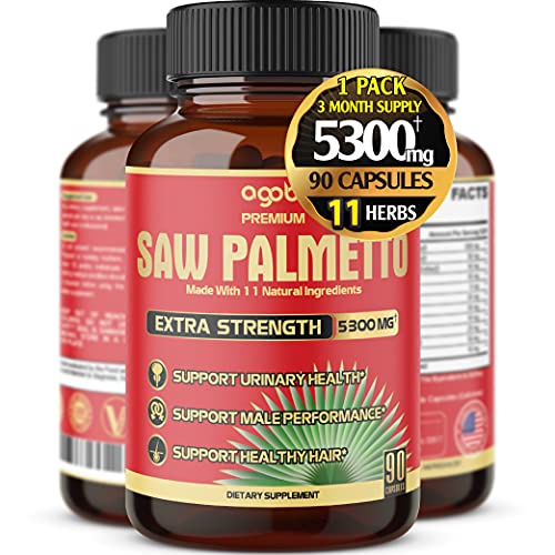 * Premium Saw Palmetto 90Capsules- Equivalent To 5300mg, Non GMO, Vegan, Natural Prostate Support/ USA