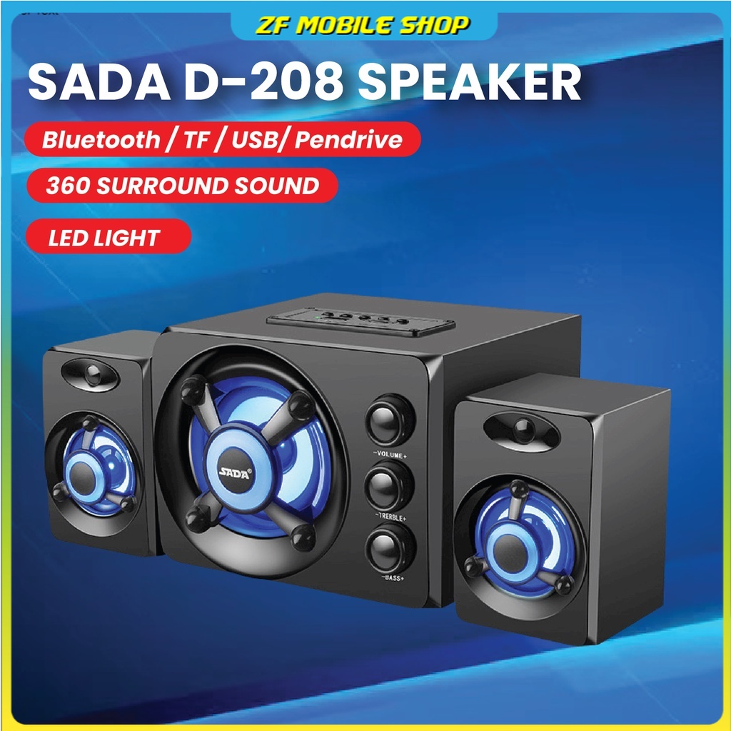 SADA D208 209 RGB Colorful light Bluetooth Desktop Computer Speaker
