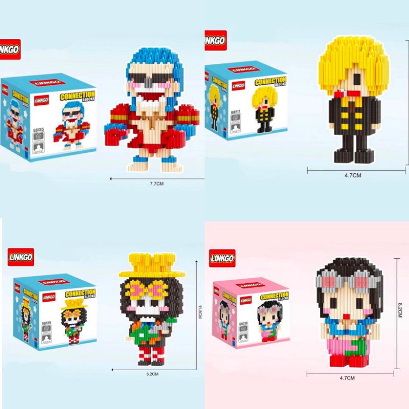 One piece series cartoons Lego 3d figure Frank sanji robin