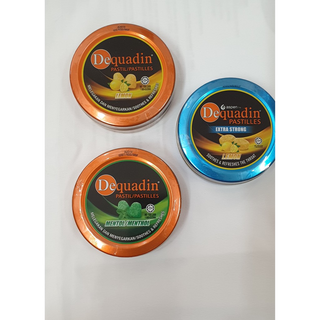 Dequadin Pastilles Tin 50grams Per Tin Gula Kenyal Bersalut Gula Melegakan Sakit Tekak Nafas Yang Segar Shopee Malaysia