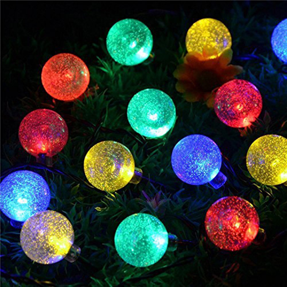 Solar Garden String Fairy 6M 30LED Crystal Ball Lights Christmas Outdoor Garland