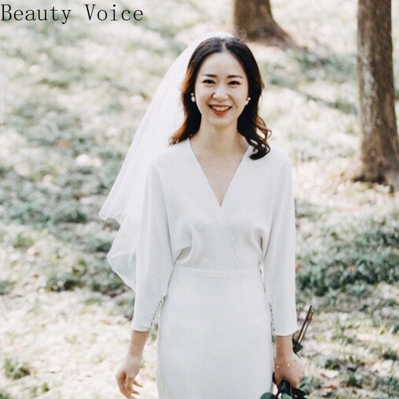 Customize 2019 New Mori Long Sleeved Satin Fabric Light Wedding