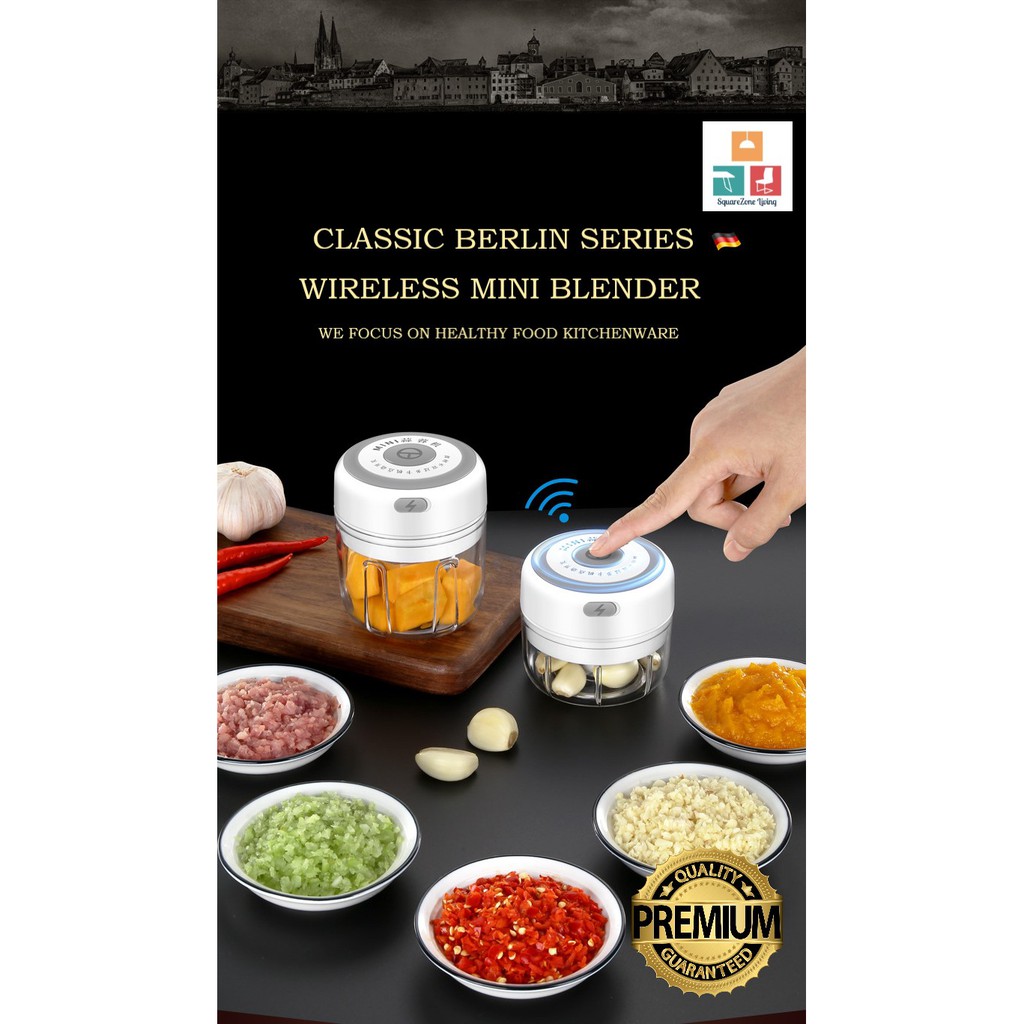 Wireless Mini Blender Garlic Masher Food Chopper  Mesin Pengisar Bawang Masher  迷你无线电动捣蒜器