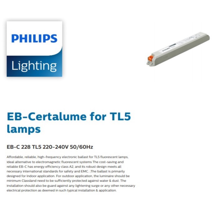 Philips ECG T5 28W Electronic Ballast EB-C 228 TL5 220-240V 50/60Hz ...