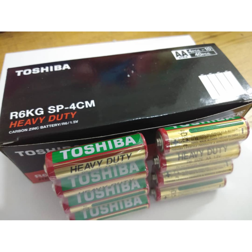 Toshiba AA & AAA Heavy Duty 1.5V Battery (1Box-40Pcs) / D battery (1Box-20Pcs)