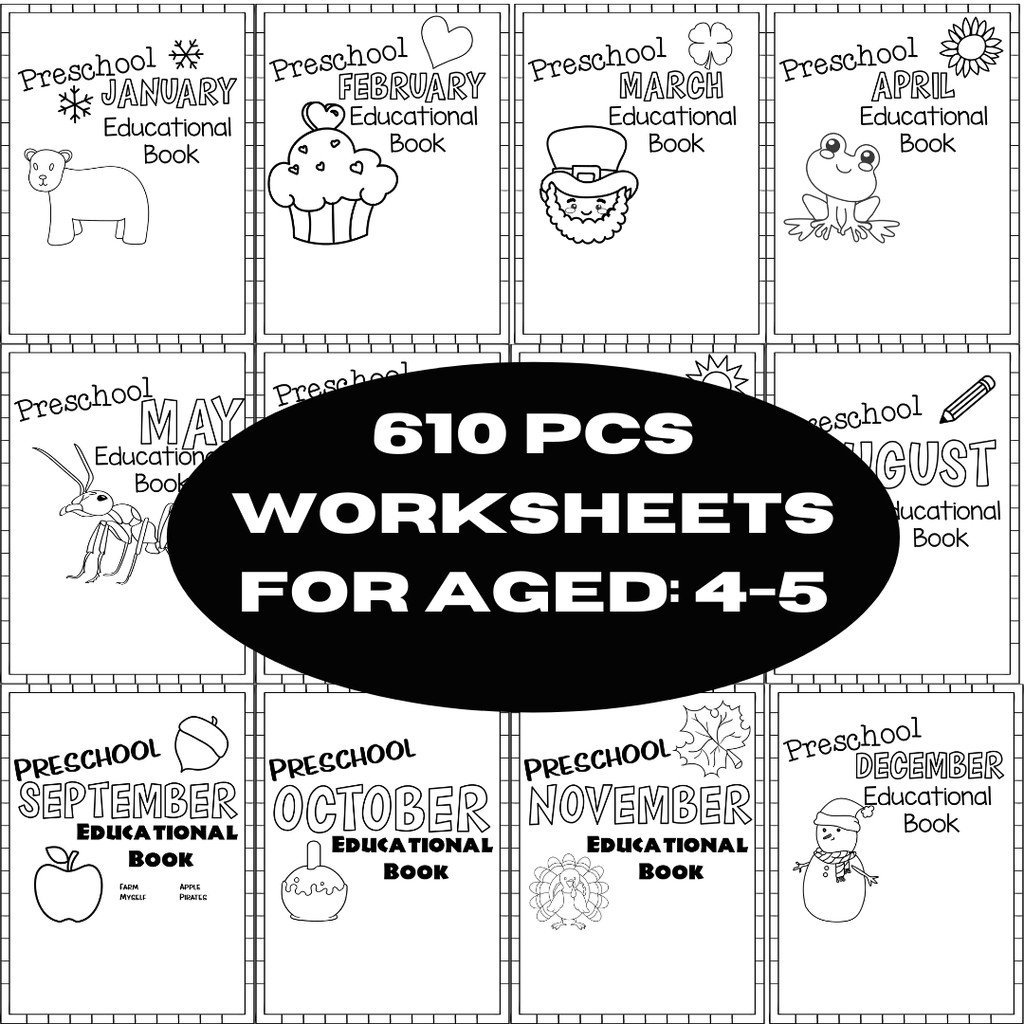 Pdf Preschool Education Workbook 12 Books Aged 4 5 Shopee Malaysia