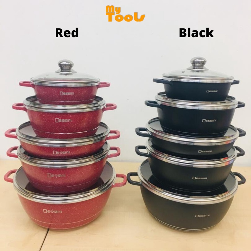 Mytools 10pcs Dessini Italy Cooking Set High Class Non Stick Ceramic