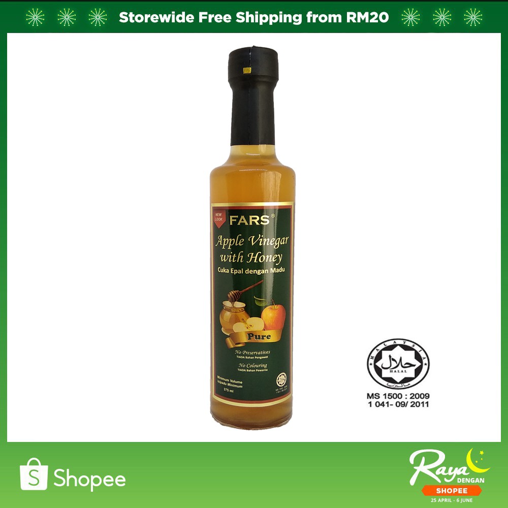 100 Pure Organic Apple Vinegar With Natural Honey Cuka Epal Dengan Madu 375ml