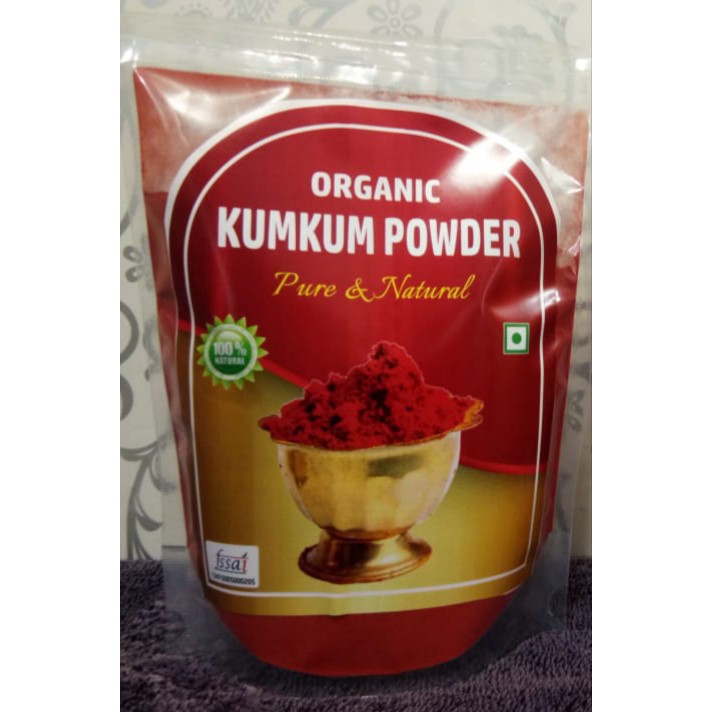 Organic Red Kumkum (Processed Turmeric) powder (Sindoor/Potu) (200gms
