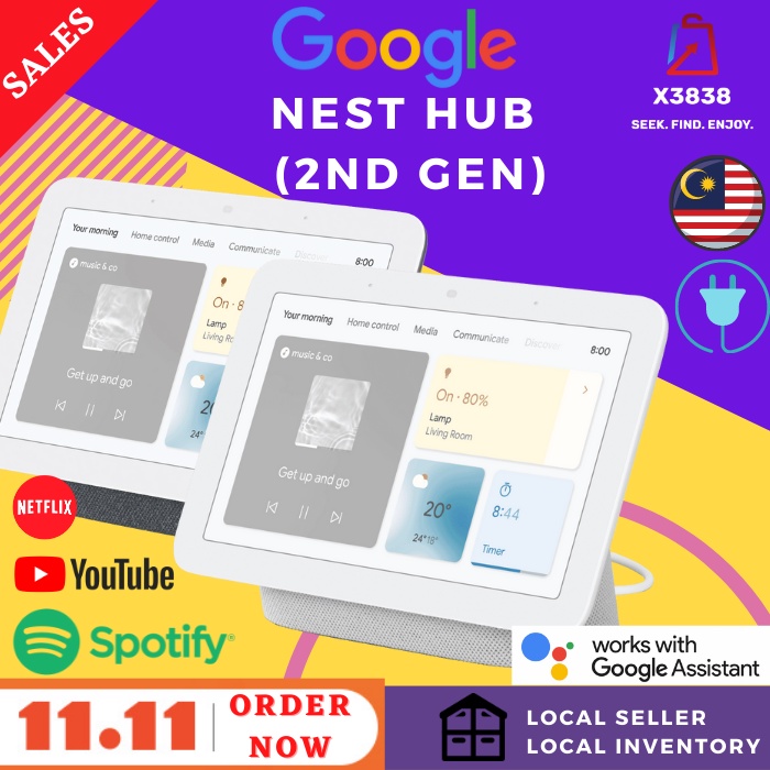 Genuine Google Nest Hub 2nd Gen Smart Home Controller Google Assistant Digital Photo Frame Shopee Malaysia