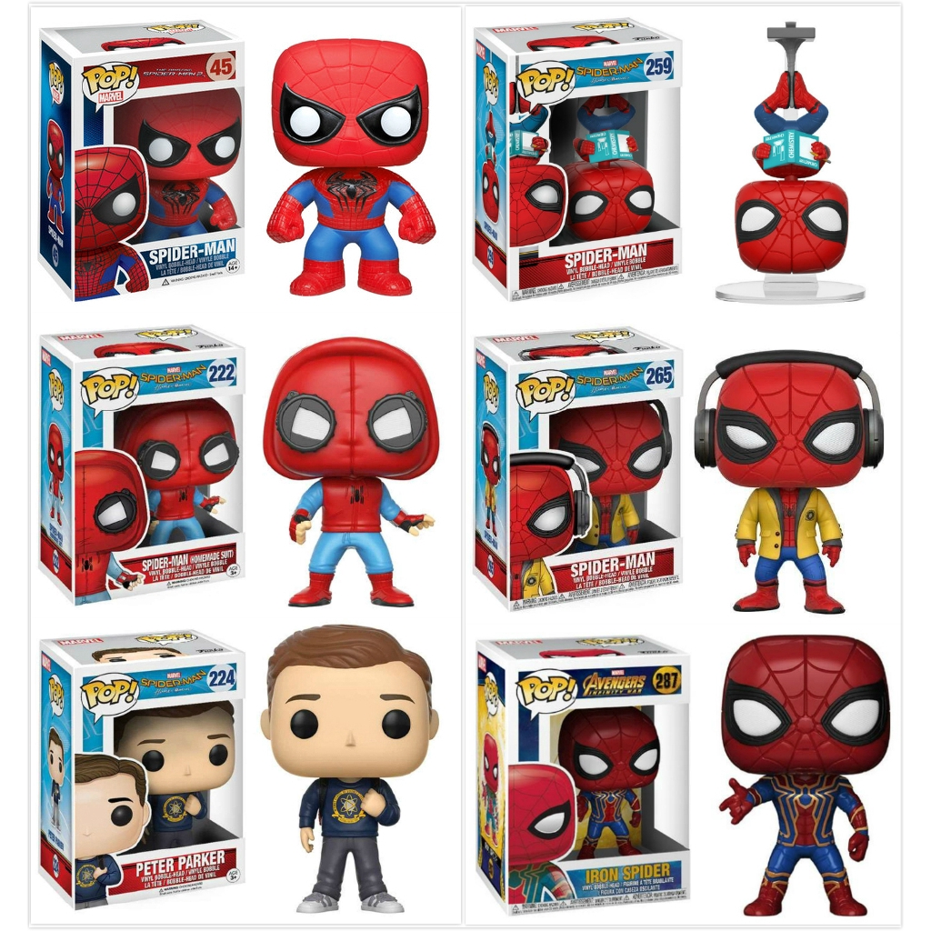 FUNKO POP 287 Marvel Avengers Spider-man Peter Parker Home Coming Vinyl ...