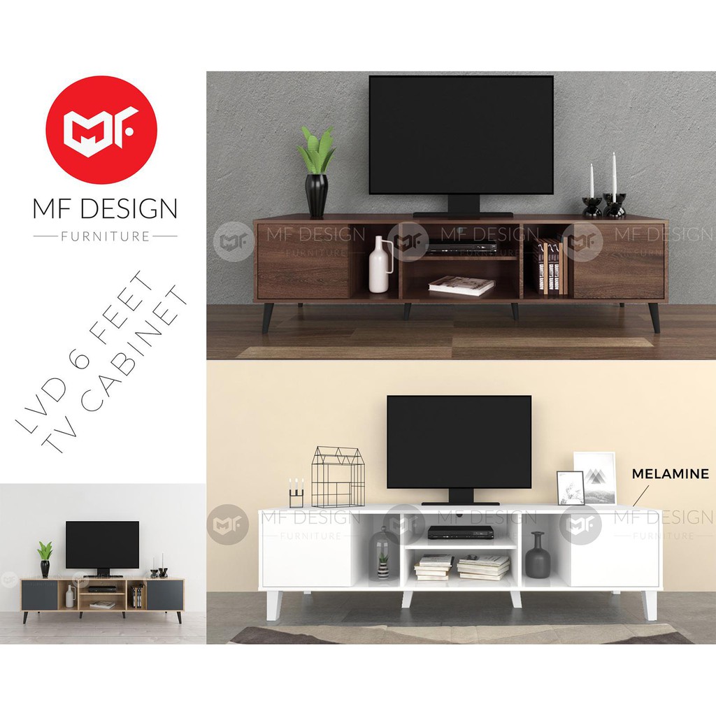 3 Colour Mf Design Lvd Tv Cabinet Rack 6 Ft Tv Console Almari