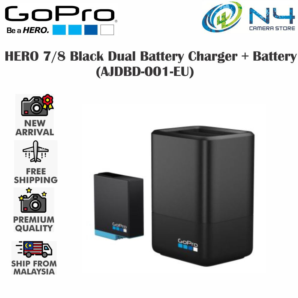 Gopro Dual Battery Charger Battery Hero8 Black Hero7 Black