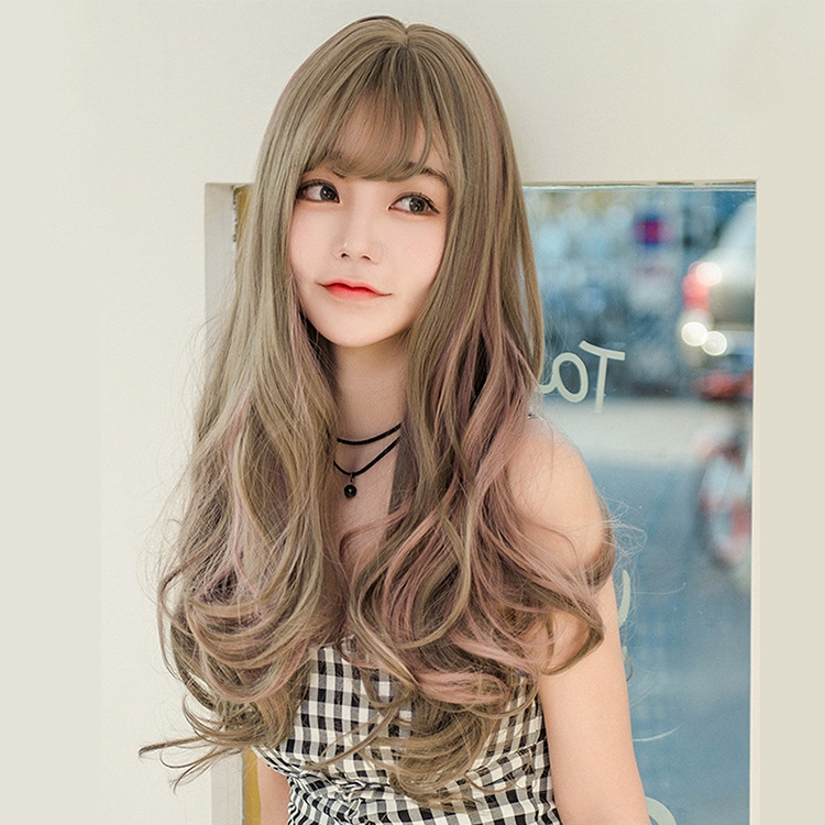 Wig Women Long Curly Hair Highlights Big Wave Air Liu Haizhong
