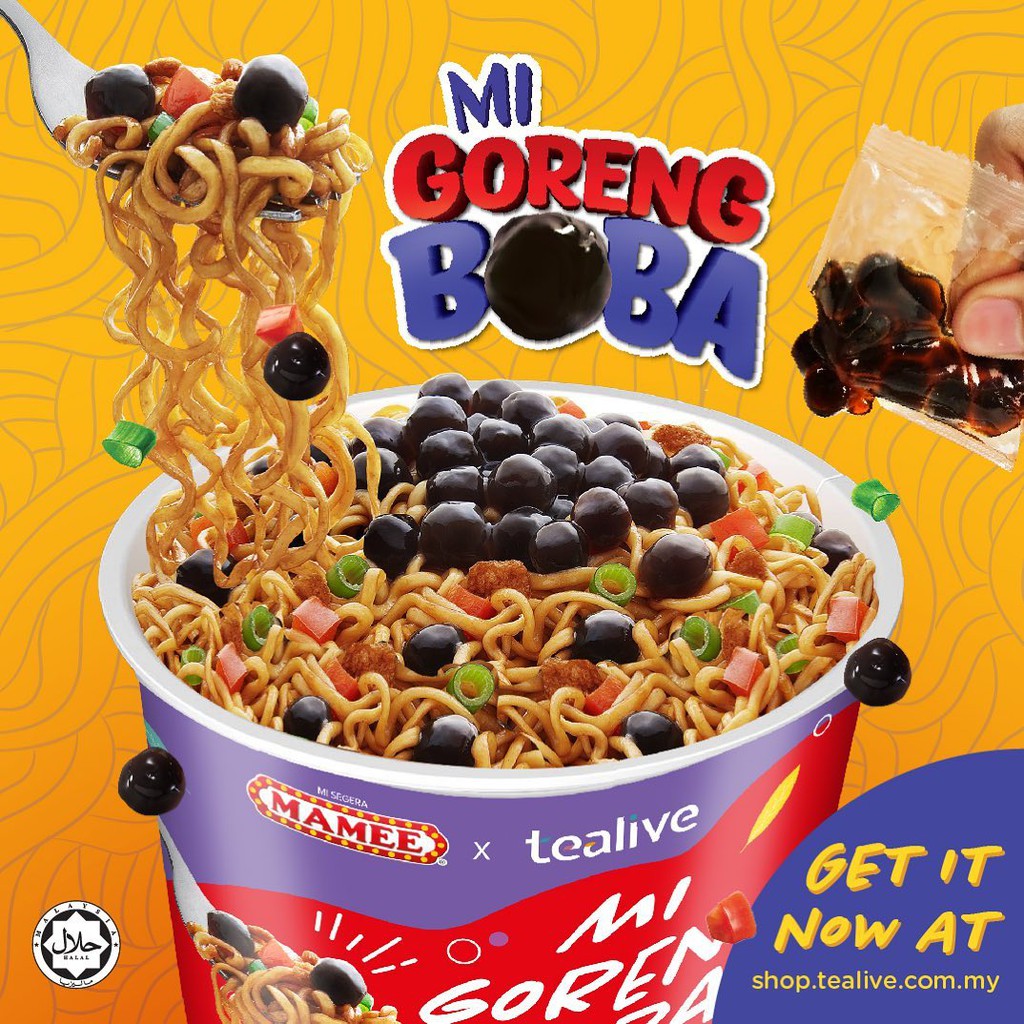 Special Edition Mamee Tealive Mi Goreng Boba 101g Tealive Spicy Mi