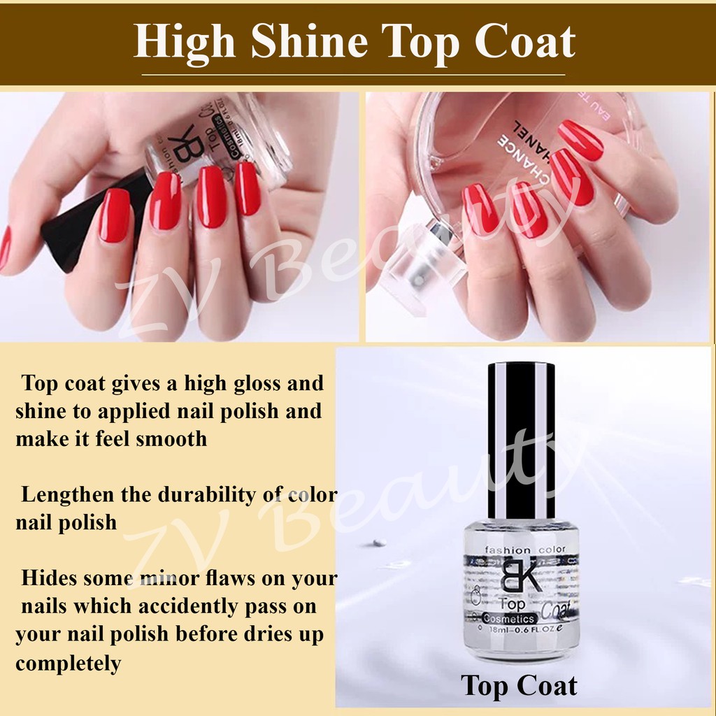 BK High Shine TOP COAT GLOSSY Effect | Shopee Malaysia