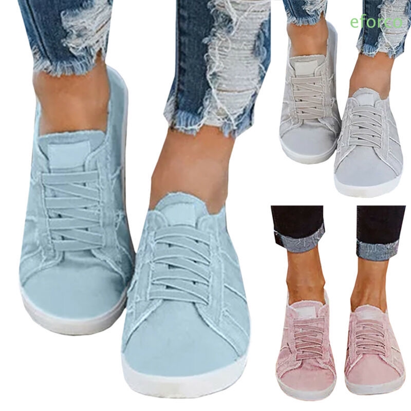 plain flat round toe casual sneakers