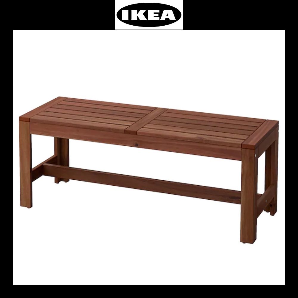 IKEA APPLARO Bench, outdoor, brown stained 114 cm Shopee Malaysia